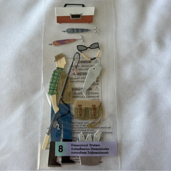 NWT A Touch of Jolee’s Fishing Dimensional Sticker Set - Picture 3 of 5